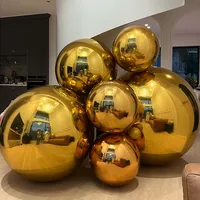 Boule miroir gonflable dorée, sphère réfléchissante géante de luxe, ballon brillant métallique, boule disco pour la décoration de mariage et d'hôtel