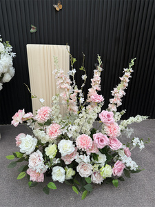 ดอกไม้ประดิษฐ์ตกแต่งงานแต่งงานในฤดูใบไม้ผลิยอดนิยมทางเดินงานแต่งงานสีชมพูดอกกุหลาบประดิษฐ์ออกแบบได้ตามต้องการ - Product Image 4