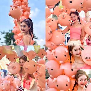 Yeni popüler domuz oyuncak balon oyuncaklar çocuklar için doğum günü domuz kafa balonlar çocuk oyuncakları - Product Image 3