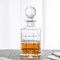 800ml licor decanter cristal sem chumbo, elegante, italiana, artesanal, vidro, uísque, decanter, conjunto de óculos com rolha ornamental
