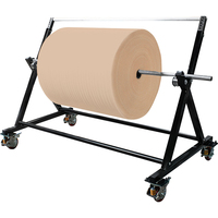 Distributeur de papier kraft métallique JH-Mech personnalisé avec broche rotative polie, flexible, mobile et à roulettes verrouillables