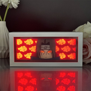 Nouvelle collection 2025 : Cadre lumineux <span class=keywords><strong>LED</strong></span> Zoro et Luffy découpé au laser pour décoration de chambre - Veilleuse de table animée - Product Image 1