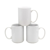 Mug à sublimation blanc de 15 oz, cadeau personnalisé, tasse à café en céramique, passe au lave-vaisselle, sans BPA, avec poignée, en stock