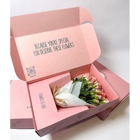 Boîte en papier écologique personnalisée pour bouquet de fleurs colorées, boîte en carton imperméable pour cosmétiques, rose de la Saint-Valentin, emballage en papier