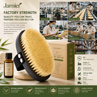Brosse corporelle sèche Jarnier FSC à poils doux pour exfolier la peau sèche, idéale pour une peau éclatante, drainage lymphatique, réduit la cellulite