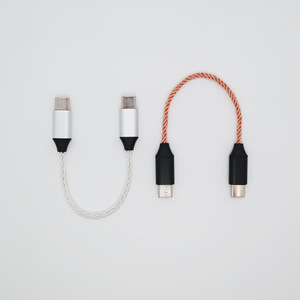 Cable adaptador de audio OTG tipo C macho a macho, 15 cm, núcleo de cobre trenzado plateado TPE para dispositivos digitales - Product Image 1