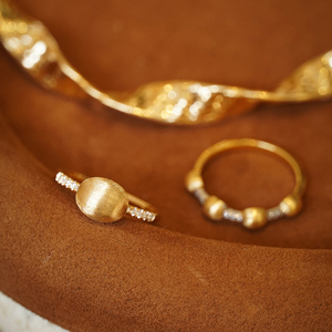 Aazuo-Joyería Vintage, anillos de oro amarillo macizo de 18 quilates, diamantes naturales, uso diario, conjunto de anillos encantadores, regalo para niñas, fiesta de cumpleaños - Product Image 2