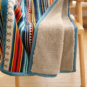 Sherpa <b>Knitted</b> <b>Throw</b> Blanket Soft Flannel Printed Fuzzy Outdoor Blanket - Product Image 4