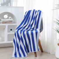 Serviette de bain extra large en coton égyptien, motif jacquard tropical rayé, séchage rapide, douce et épaisse, idéale pour l'hôtel et la plage, vente en gros
