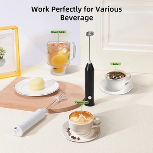 MINI Milk Frother USB Rechargeable 3 Speeds Foam Maker <b>Coffee</b> <b>Whisk</b> Mixer Electric Handle Blender Egg Beater - Product Image 2