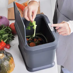 Doğrudan üretici plastik kompost Bin mutfak dikdörtgen gıda çöp tenekesi filtre ile
