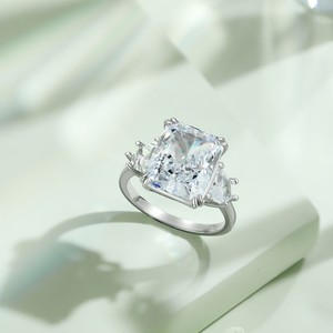 Edler Schmuck hersteller Sterling Silber 925 <span class=keywords><strong>Ring</strong></span> Bunte Zirkonia Diamant quadratische <span class=keywords><strong>Finger</strong></span> Trau ringe für Frauen