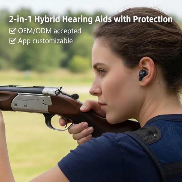 Private Label OTC Hearing Aids with App Control for 16-Channel DSP Rechargeable for Noise Reduction up to 12 Hours