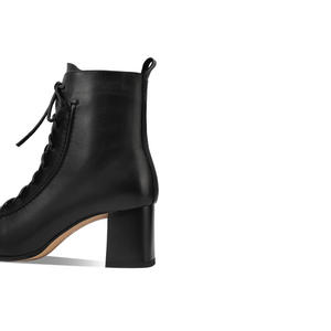 Dames Winter Laarzen Hoge Hak Zwart Wandelen Vrouwen Chunky Casual Hakken Enkel Korte Kanten Schoenen Laarzen - Product Image 2