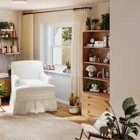 Canapé en tissu blanc monoplace de Style Vintage français crème princesse jupe bords dossier haut HomeStay chaise de maquillage pour salon