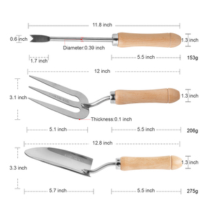 Outils de jardin professionnels Gartol K721, pelle, bêche et <span class=keywords><strong>râteau</strong></span> en acier, 3 en 1, pour usage domestique, ensemble d'outils de jardin manuels - Product Image 5