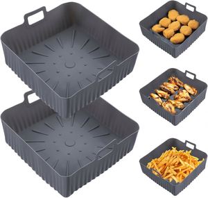 Revêtements en silicone réutilisables faciles à utiliser, de qualité alimentaire, avec trous pour friteuse à air et accessoires de cuisson - Product Image 1