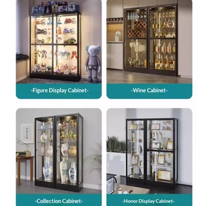 Vitrina de Vidrio Resistente Hecha a Medida con Luz LED, Exhibidor Multinivel a Prueba de Polvo para Coleccionables de <span class=keywords><strong>Lego</strong></span>, Figuras, Sala de Estar - Product Image 5