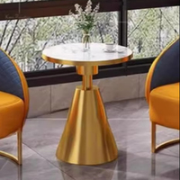 Table d'appoint ronde moderne en marbre pour canapé, balcon, hôtel – Petite table basse en dalle de roche