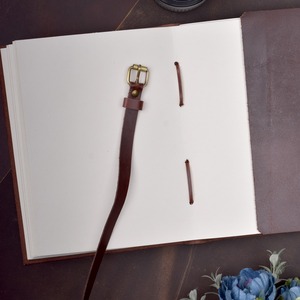 Nouveau carnet en cuir à fermeture à boucle, style vintage, fait main, pour la prise de notes. - Product Image 3