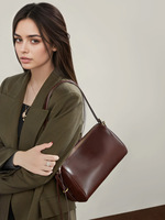 Tas Selempang Wanita Kulit Sapi Asli 2026 Model Tote Pillow Bag Kapasitas Besar Tas Kulit Wanita Tas Selempang Bahu Tunggal