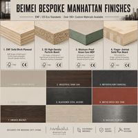 Lit plateforme Tatami intégré de style loft moderne Manhattan sur mesure avec armoire haute pour suite parentale