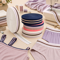 Bande élastique en nylon rayée personnalisée 40MM avec fil doré métallique, ruban élastique jacquard pour sous-vêtements, ceintures, poignets et couture de vêtements