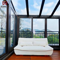 Moderna Terraza Acristalada con Aislamiento Térmico, Marco de Aluminio con Rotura de Puente Térmico, Insonorizada, Jardín de Invierno