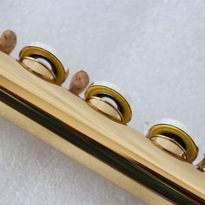 <span class=keywords><strong>Flauta</strong></span> <span class=keywords><strong>Profesional</strong></span> de 17 Llaves en Do, Cuerpo de Latón Dorado, Lacado Transparente, Instrumento Musical, <span class=keywords><strong>Flauta</strong></span> Travesera - Product Image 4