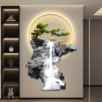 Décoration murale en acrylique rétroéclairée de luxe, peinture murale illuminée pour la décoration de la maison, salon, personnalisation en gros