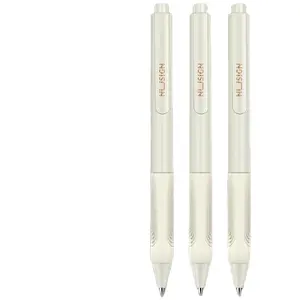 Deli NS646 High quality New Race Press 3 Shore Sand White Gel Pen 0.5mm Black Pen Office Signature Pen for Exam Students