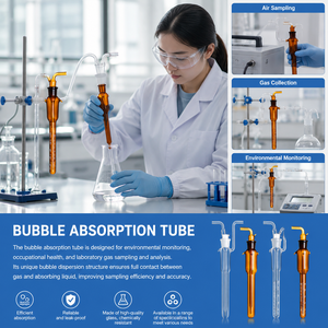 Botella de Absorción de Burbujas de Vidrio Graduada Degao de 5ml, 10ml, 25ml, 50ml, 75ml, 125ml para Muestreo y Análisis de Gases en Laboratorio - Product Image 2