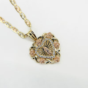 Collar con Colgante Ovalado de la <span class=keywords><strong>Virgen</strong></span> María, Nuestra Señora de Guadalupe, Personalizado por 21yearfactory, para Mujer, Joyería Perfecta - Product Image 3