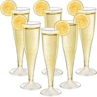 Flûtes à champagne jetables en plastique doré scintillant personnalisables, verres transparents étincelants pour mariages, bar à mimosa et célébrations