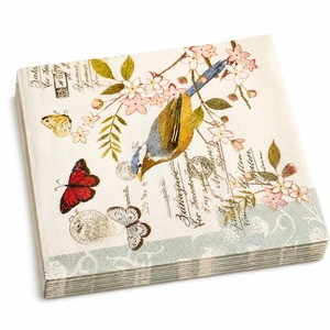 Serviettes de cocktail carrées jetables douces à 4 plis imprimées en pâte de bois vierge, 2 plis, pour fêtes - Product Image 5