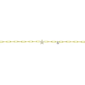Micron Pave Star Paperclip Chain Bracelet Bohemian Jewelry Wholesale