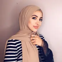 Jersey Jilbab Wanita Muslim, Jilbab Syal Sifon 33 Warna Solid Jersey Dubai, Jilbab Syal dengan Harga Murah