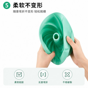 <b>Silicone</b> Spiral Cake Mold Food Grade Easy Release <b>Baking</b> Pan For Home Kitchen Use - Product Image 3