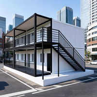 Villa mobile à double étage en conteneur, maison préfabriquée durable en panneaux sandwich d'acier, chambre, balcon, bureau, maisons de location pour les vacances