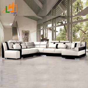 नई शैली सोफे आर्मरेस्ट हेडरेस्ट 8 सीटर फर्नीचर सोफे आकार वास्तविक चमड़े के सोफे को आकार देते हैं - Product Image 2