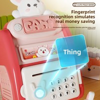 Tirelire mignonne en forme de cochon avec code, reconnaissance d'empreintes digitales simulée, interaction vocale, contrôle par application et grande capacité de stockage |   ConvergeAI