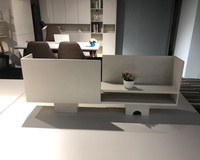 En Bois massif Blanc Italien Nordique 2022 Moderne 6 8 2 4 Personne Ordinateur Bureau Poste de Travail Bureau Partition