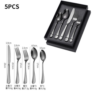 Luxury 5pcs Stainless Steel Gold Flatware Eco-Friendly Tableware Cutlery <b>Knife</b> and Fork <b>Set</b> for Weddings - Product Image 4