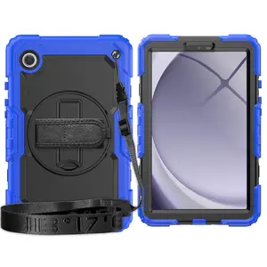 三星Galaxy Tab A9 X110 X115带肩带的耐用防守者防护罩的平板电脑外壳和外壳