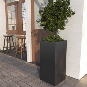 Jardinière moderne en fibre de verre en forme de feuille en relief Pot d'arbre intérieur extérieur Pots de fleurs en fibre en gros - Product Image 4