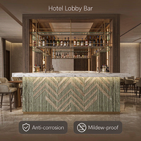 Panneau mural en pierre flexible, motif feuille d'olivier, gaufrage 3D, résistant au feu, pour hall d'hôtel, bar et restaurant gastronomique
