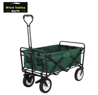 Chariot de transport pliable robuste en acier inoxydable pour extérieur, parc, plage, camping, courses, barbecue, pique-nique, équipement, Sea Glass