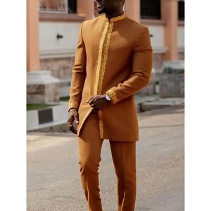 ชุดสูทงานแต่งงานผู้ชายสไตล์แอฟริกัน 2 ชิ้น งานปักคุณภาพสูง แฟชั่น Sehe - Product Image 5