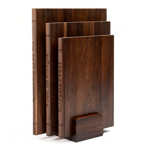 Juego de Tablas de Cortar Multifuncionales Antideslizantes de Madera de Nogal con Soporte, Tabla de Cortar de Madera Maciza Resistente y Soporte - Product Image 1