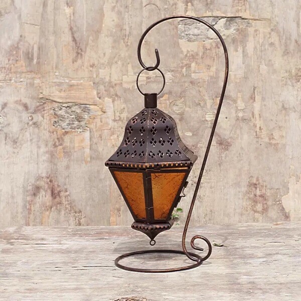 European style wrought iron candle holder bronze color with stand banquet tabletop outdoor courtyard windproof lamp